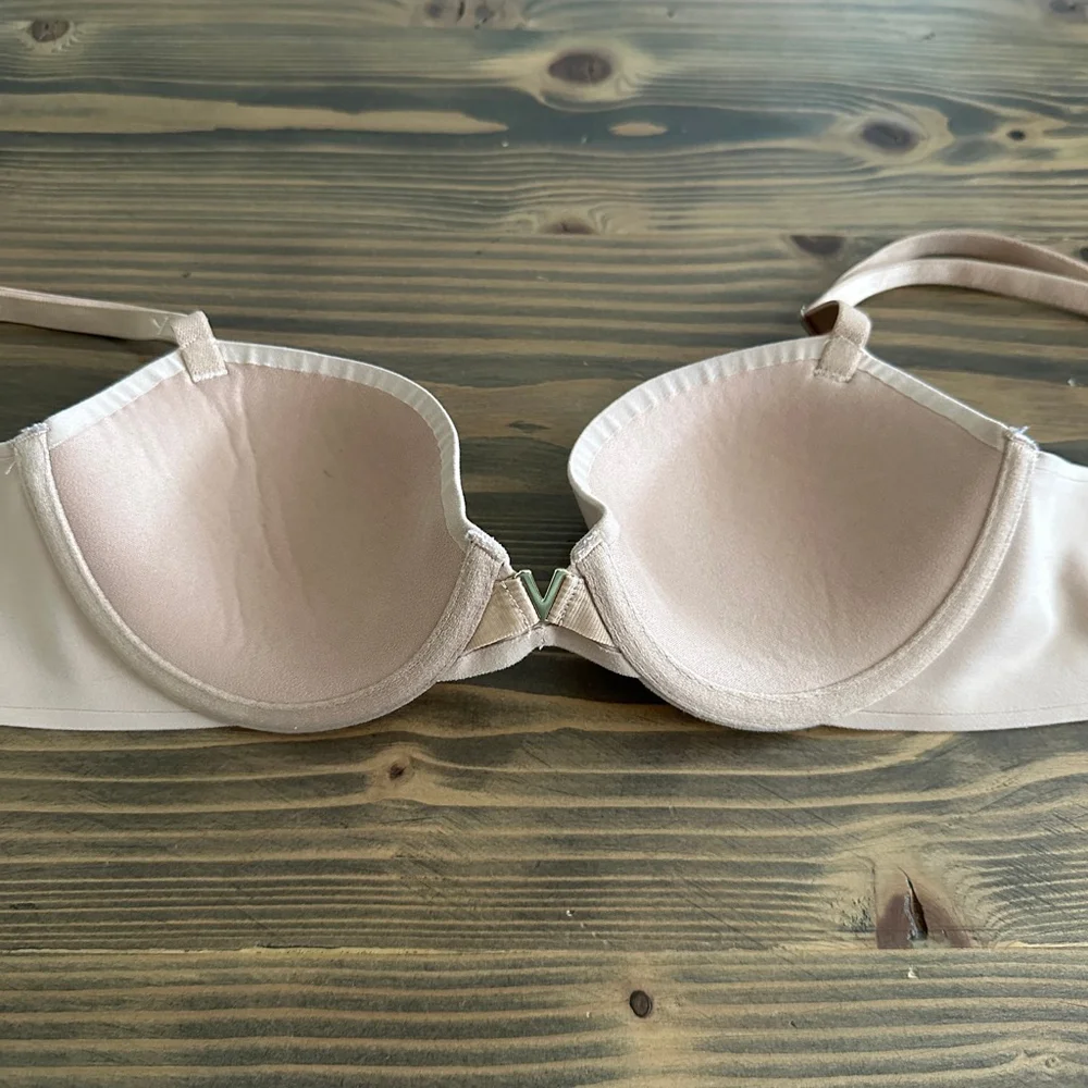Women's Victoria's Secret 34A Beige Light Blue Lined Demi Bras - Picture 5 of 5